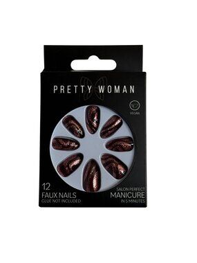 Pretty Woman Glitter Rose Faux Nails | 12-Piece Press On Manicure